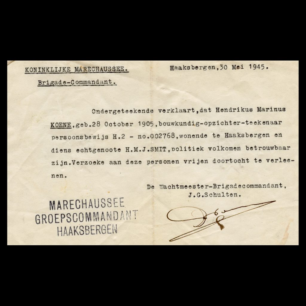 Document Haaksbergen 30 mei 1945